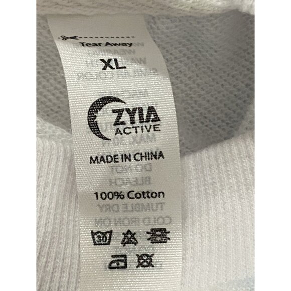 Zyia Active Womens Size XL White & Blue Cloud Pattern Pullover Sweatshirt - Picture 3 of 10